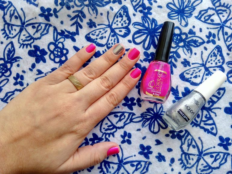 Unhas da Semana – Rosa e Prata!